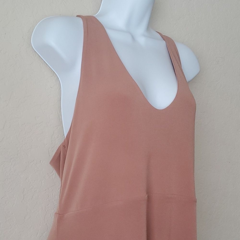 Open Edit Women's Scoop Neck Sleeveless Bodycon Dress Size Large Mocha Tan** - Picture 2 of 12